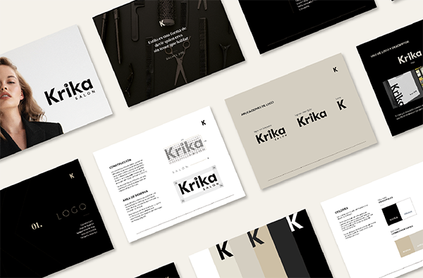 Diseño de logo, branding, identidad visual, mayenta brands, marca krika salon